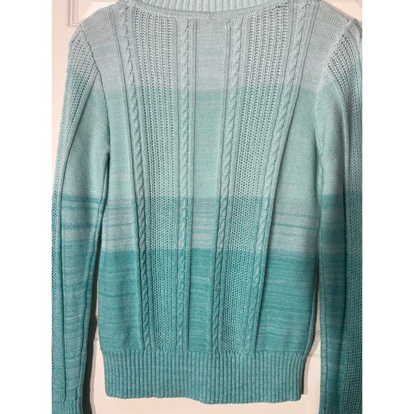 Forever 21 Ombre Teal Knit Sweater, Women's Size M - Picture 4 of 6